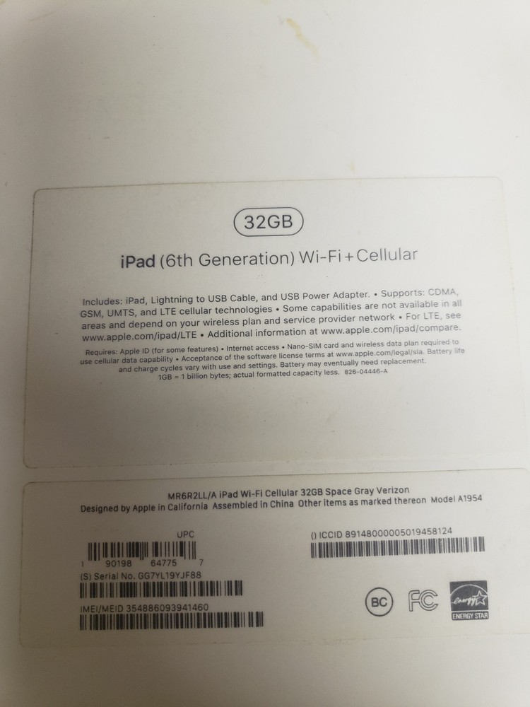 Apple iPad 6th generation Still in Plastic