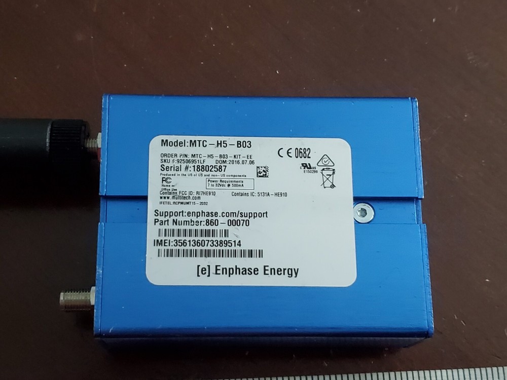 Multitech Multi-connect Cell Modem MTC-H5-B03 Enphase Energy REFURBISHED