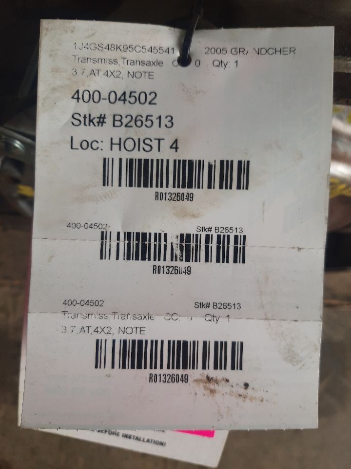 Automatic Transmission 3.7L 2WD 4X2 Fits 05-10 GRAND CHEROKEE 1326049