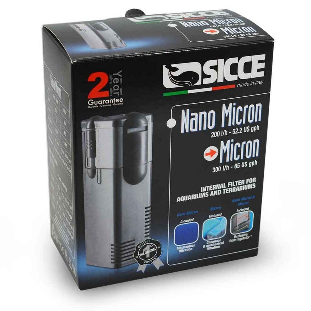 Sicce MICRON Internal Filter, 65GPH, Submersible, Plastic, Water Purification...