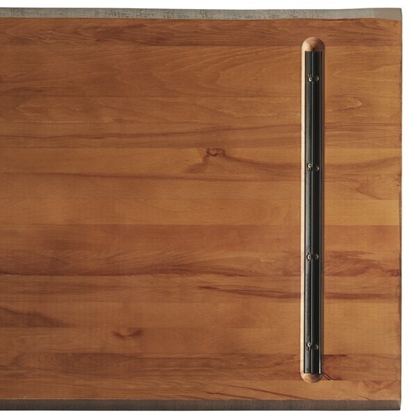 30" x 96" Rectangular Solid Wood Live Edge Restaurant Table Top in Walnut Wood