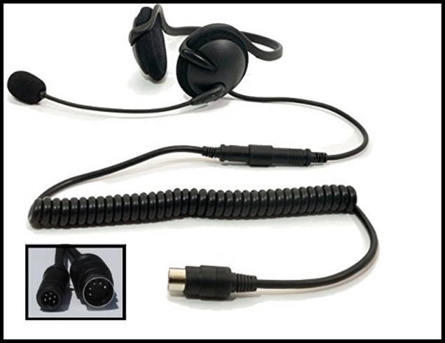 IMC MOTORCOM HS-G140P - 5 PIN HONDA TYPE HELMETLESS/SKULL-CAP STYLE HEADSET