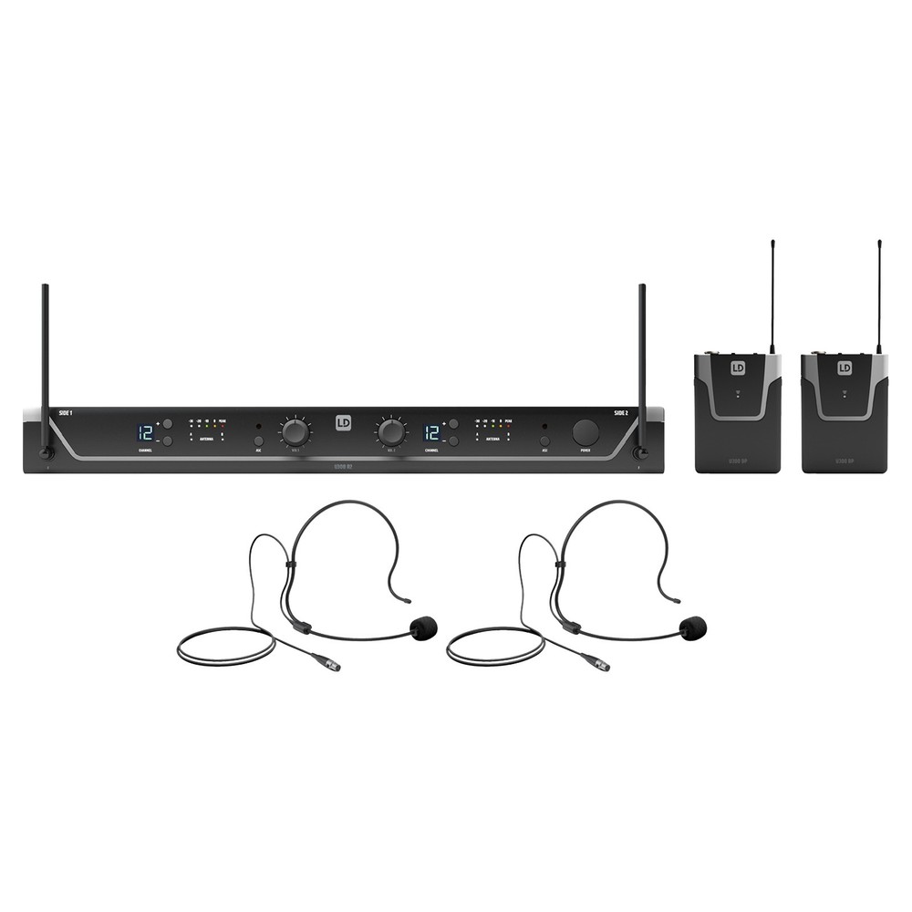 LD Systems U305.1 BPH 2 Dual Wireless Headset Mic System with Case