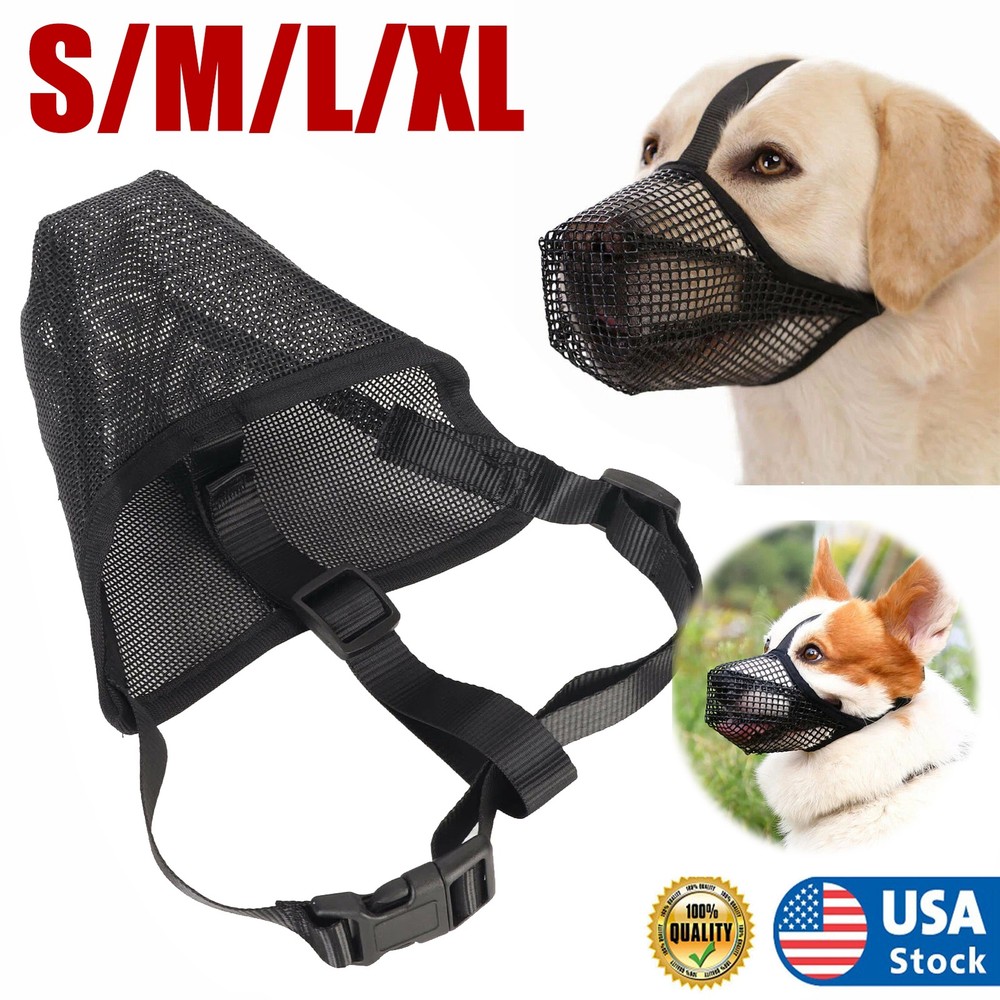 Dog Muzzle, Soft Mesh Muzzle for Small Medium Large Dogs Anti Bite Scavenging US