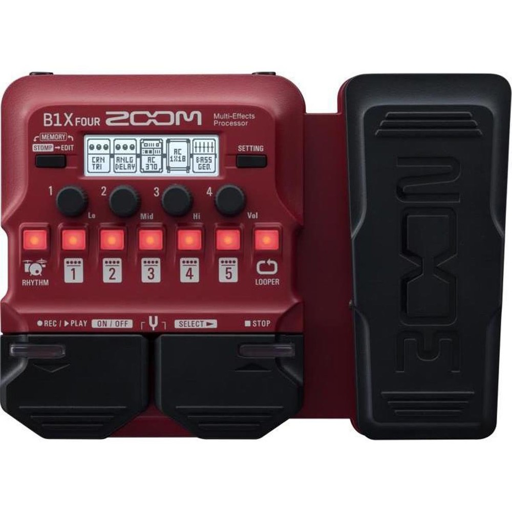 Zoom B1X Four Multi-Effects Processor with Expression Pedal for Electric Bass Gu