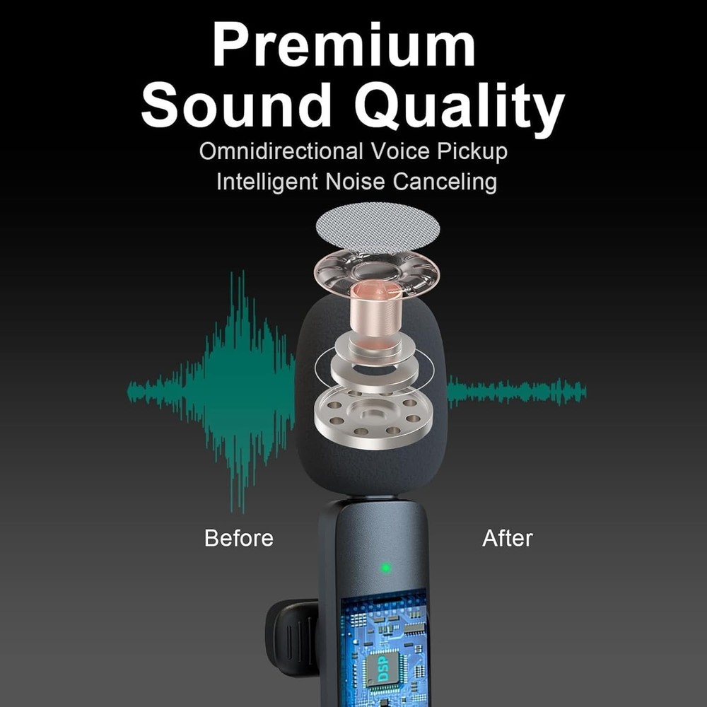 Professional Wireless Lavalier Microphone for iPhone, iPad, Android Phone, Mini