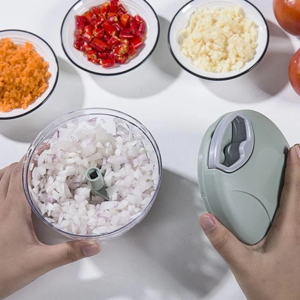 500ML Manual Garlic Chopper Meat Mincer Hand Pull Food Processor Crusher