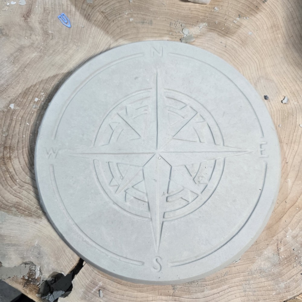 Hand Made Compass Rose Cement Stepping Stone