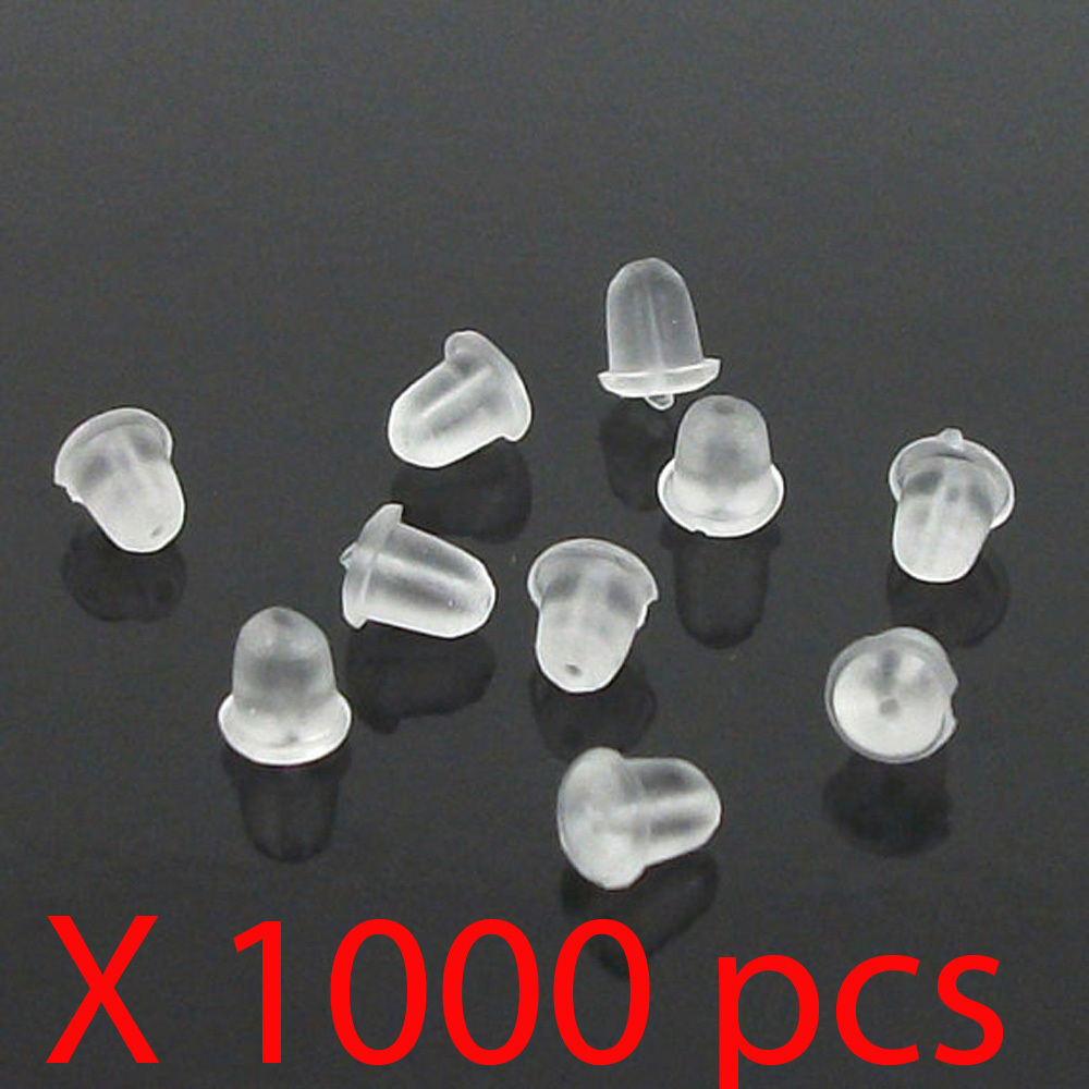 1000 earrings plastic rubber plug stud stoppers findings post back backs backing