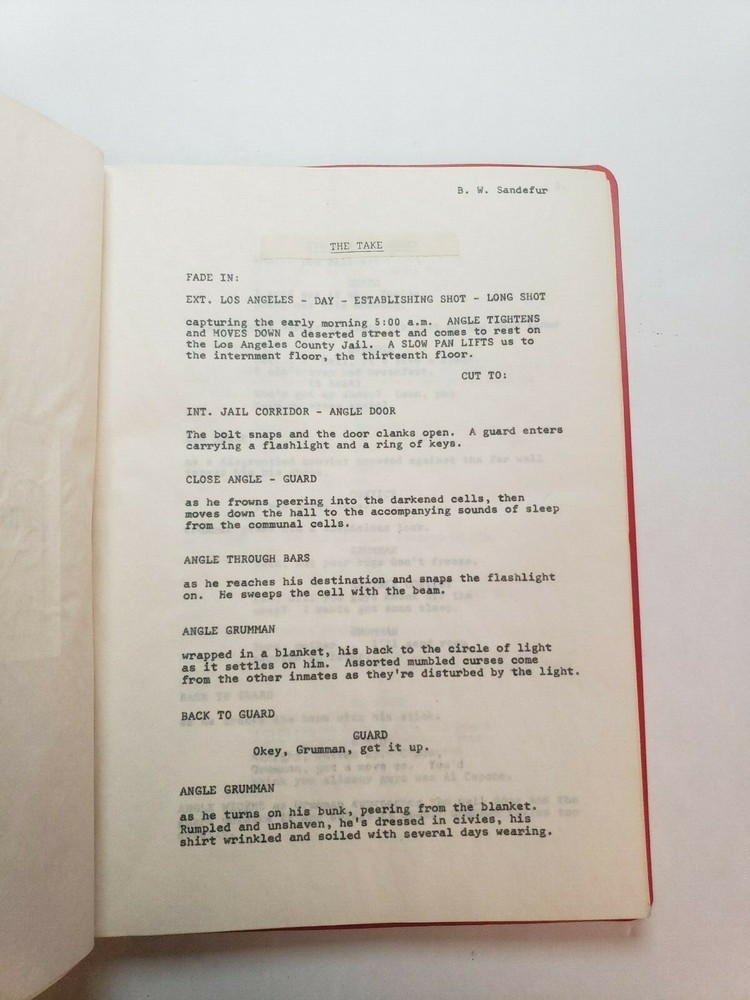 THE TAKE / B.W. Sandefur 1970's Unproduced Move Script Screenplay