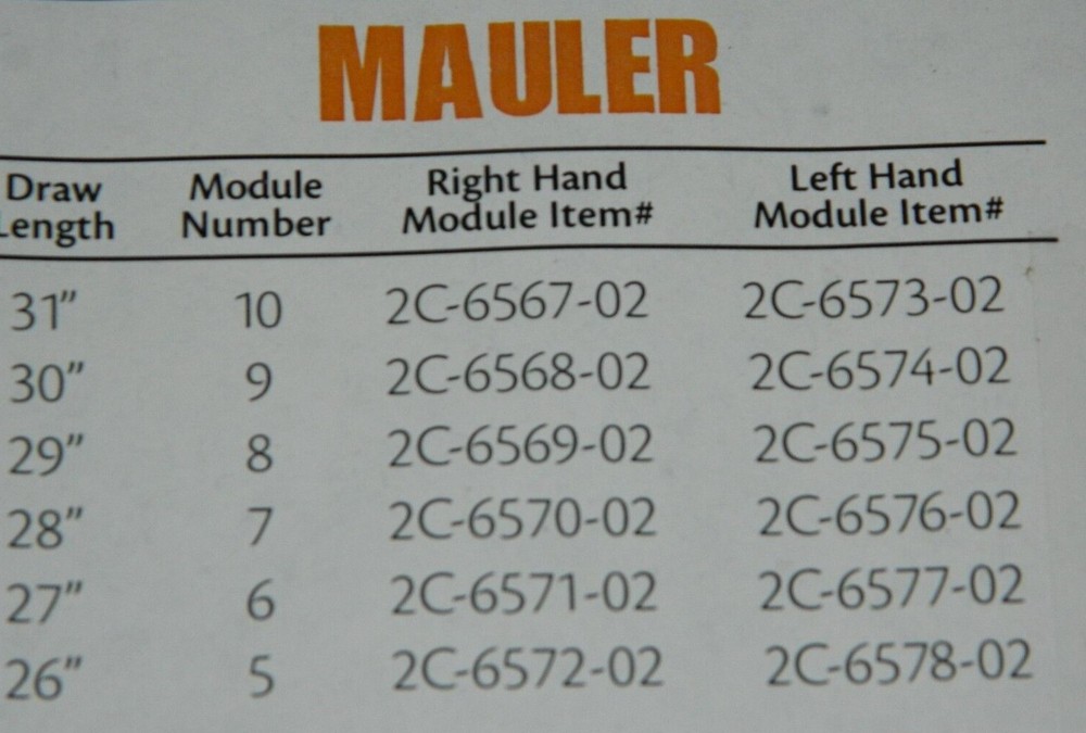 Bear Carnage, Attack, Mauler, Assault, Anarchy Bow Modules- Draw Length Mods