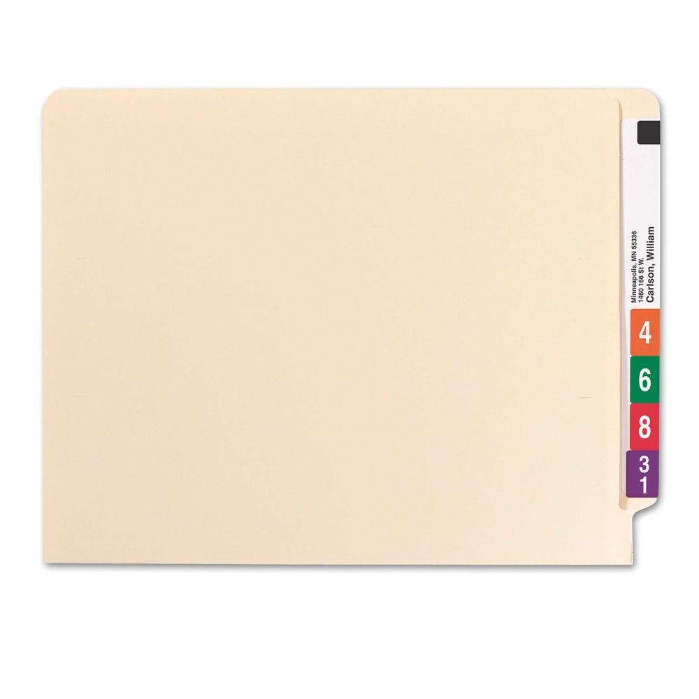 End Tab Classification File Folder, 2 Dividers, 2" Expansion, Letter Size, Ma...