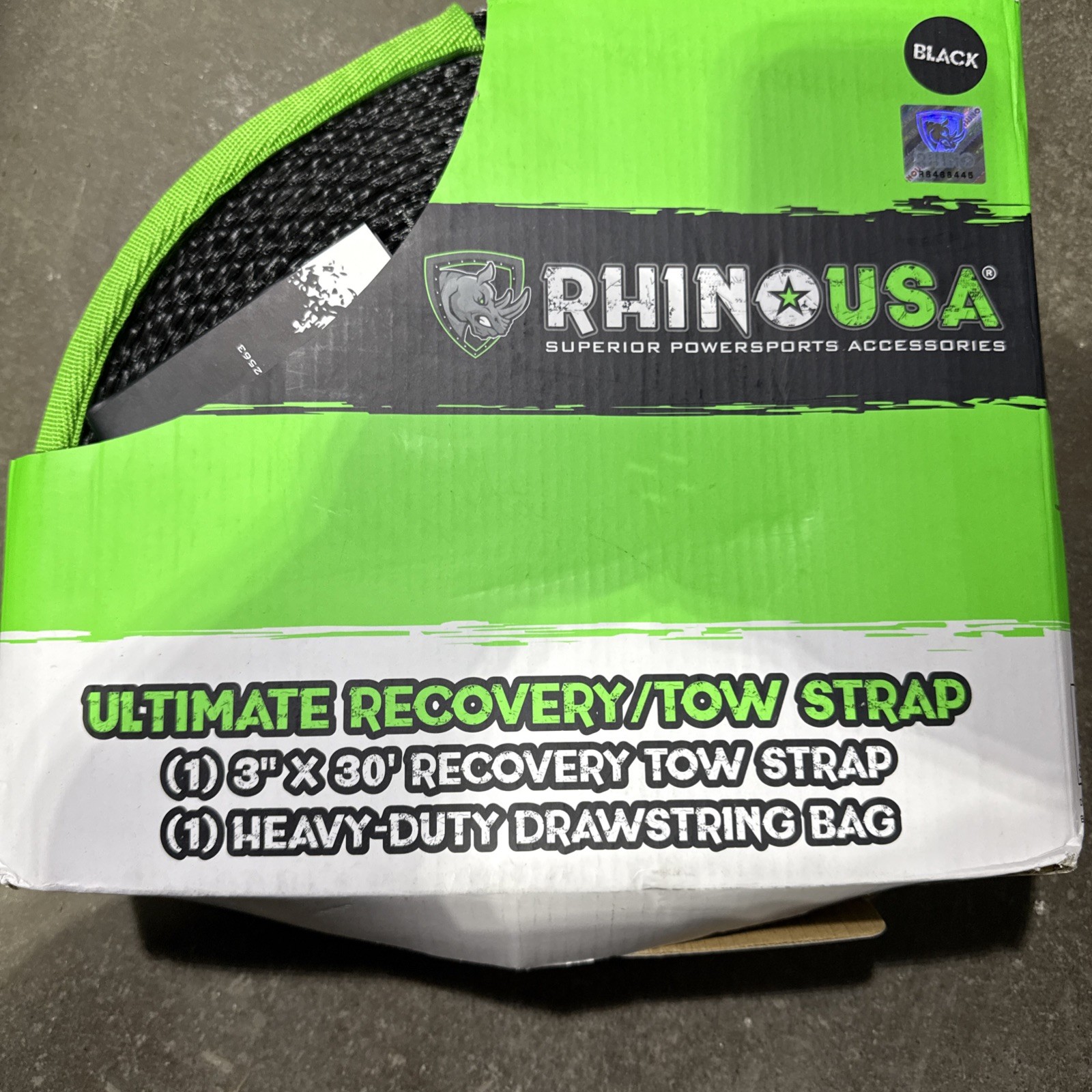 Rhino USA Recovery Tow Strap 3in x 30ft Heavy Duty - 31,518lb Break Strength NEW