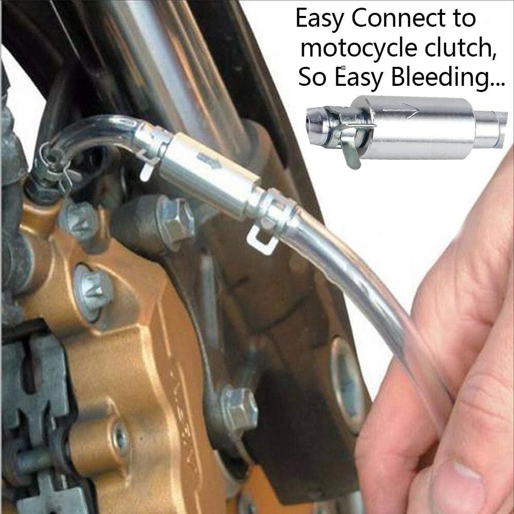 Compact Motorcycle Brake Bleeder Hose with Check Valve - Efficient Fluid Removal