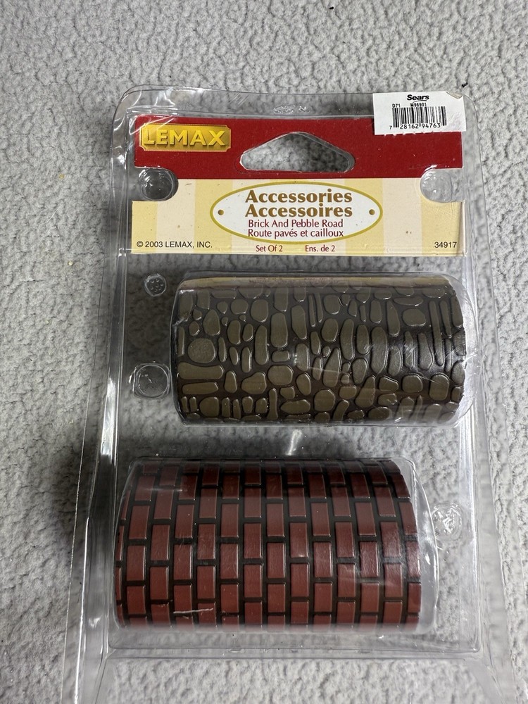 Lemax Model Railroad Red Brick & Pebble Stone Roads 2 Rolls