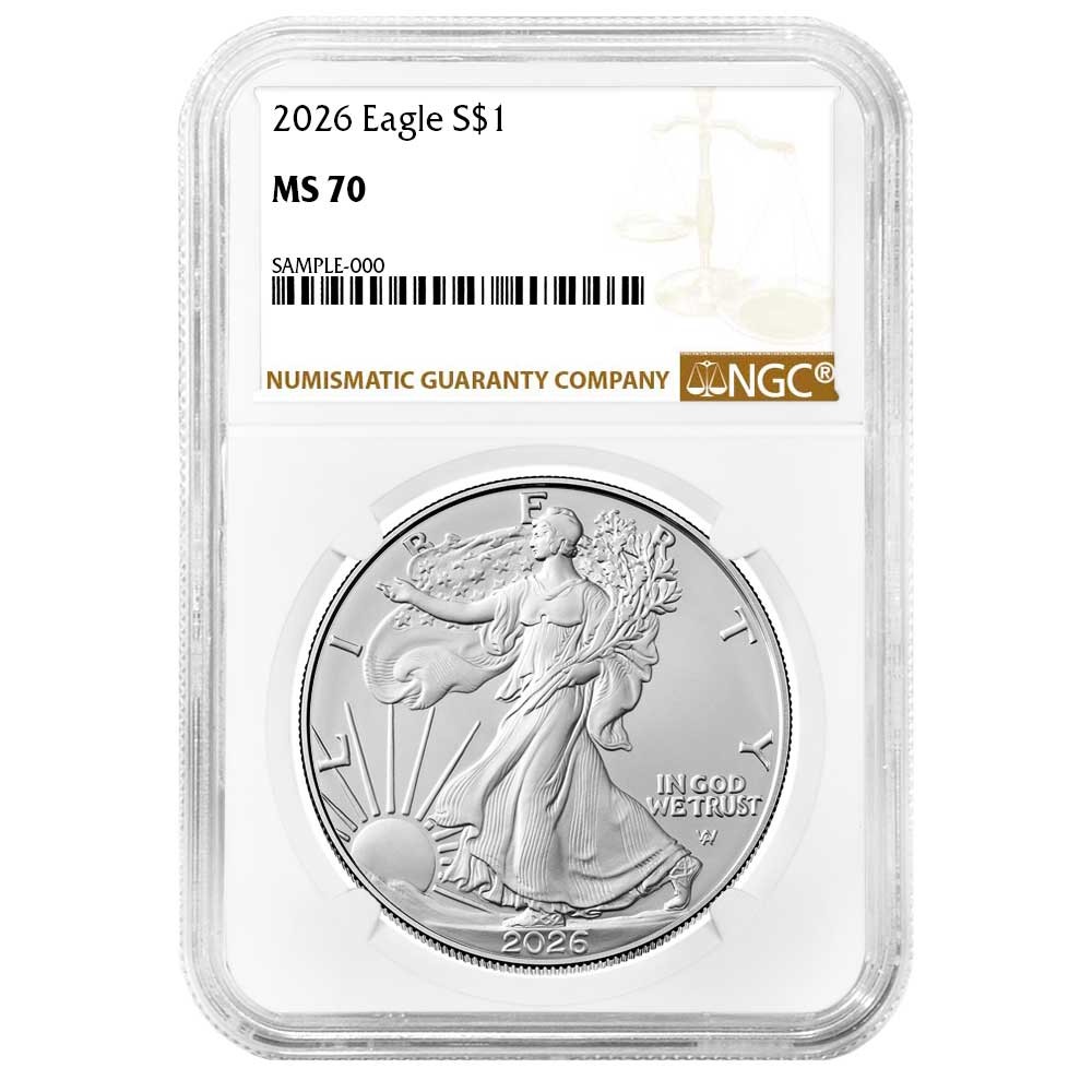 Presale - 2026 $1 American Silver Eagle NGC MS70 Brown Label