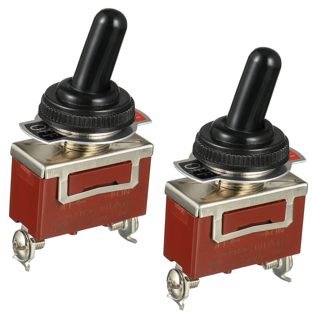 BOJACK Waterproof Marine Toggle Switch Rocker Toggle Switch 12V DC 30A 2 Pin on