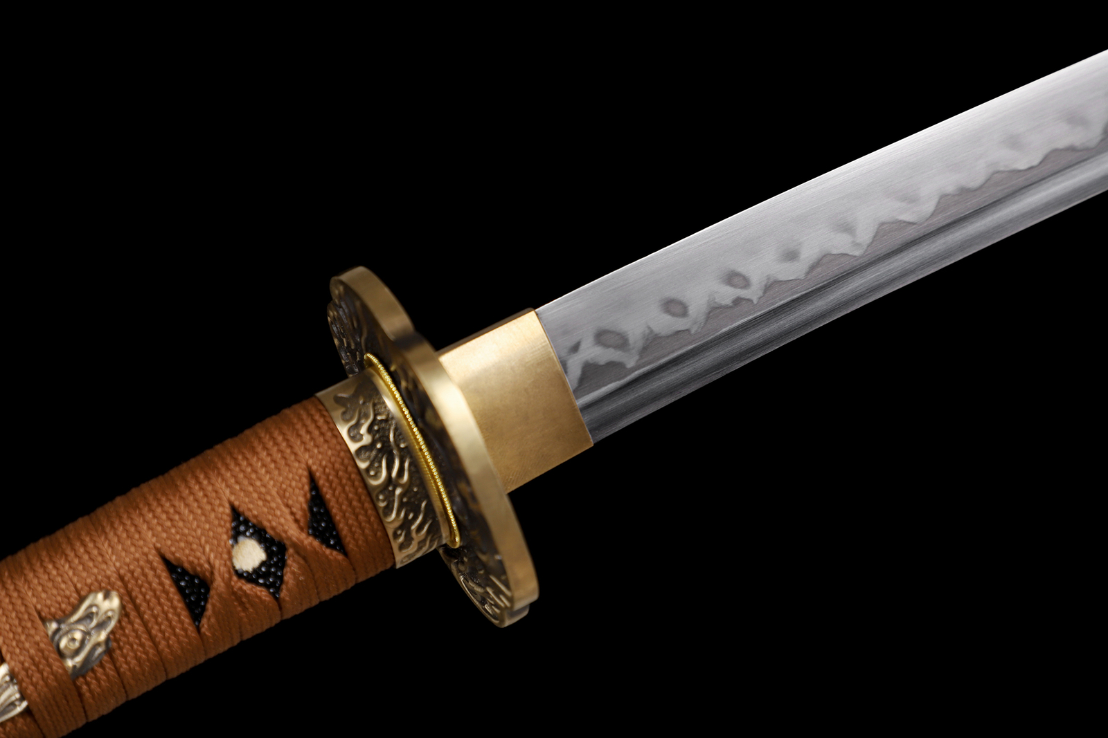 Japanese Samurai Katana Wakizashi Sword Clay Tempered L6 Steel Real Hamon