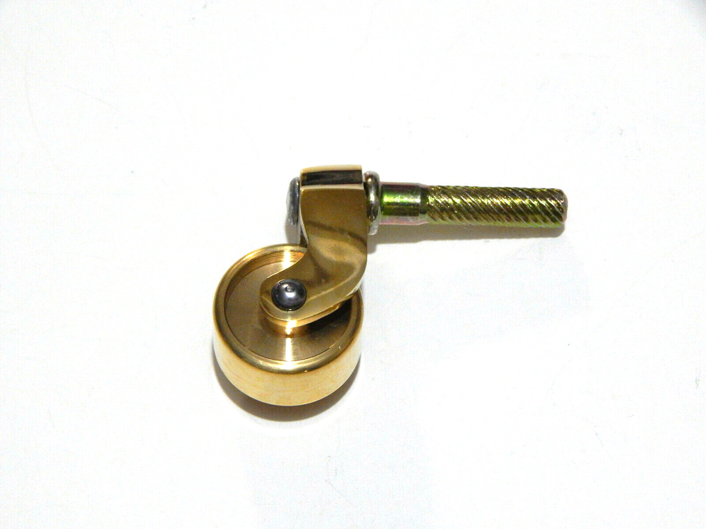 Brass Caster Wheels With Solid Brass Fork And Wheel Steel Stem