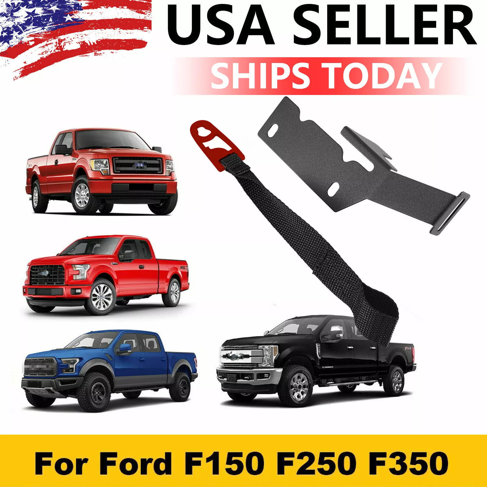 Rear Seat Quick Latch Release Kit Black Strap For Ford 2009-2022 F150 F250 F350