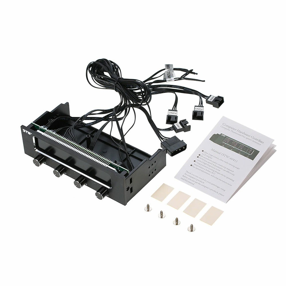 5.25" PC CPU 4 Channel Fan Speed Cooling Control Multi-Function LCD Controller