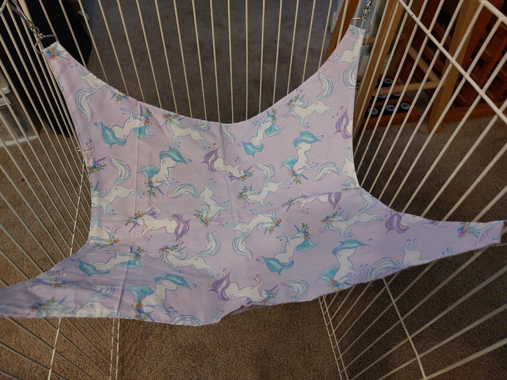 Ferret Hammock - Lavender Unicorns - 13" x 14"