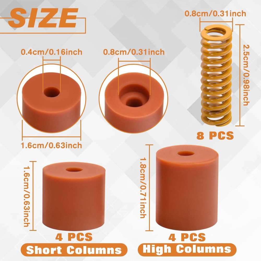 LEONTOOL 3D Printer Heatbed Leveling Parts, Silicone Column Solid Bed Mount...