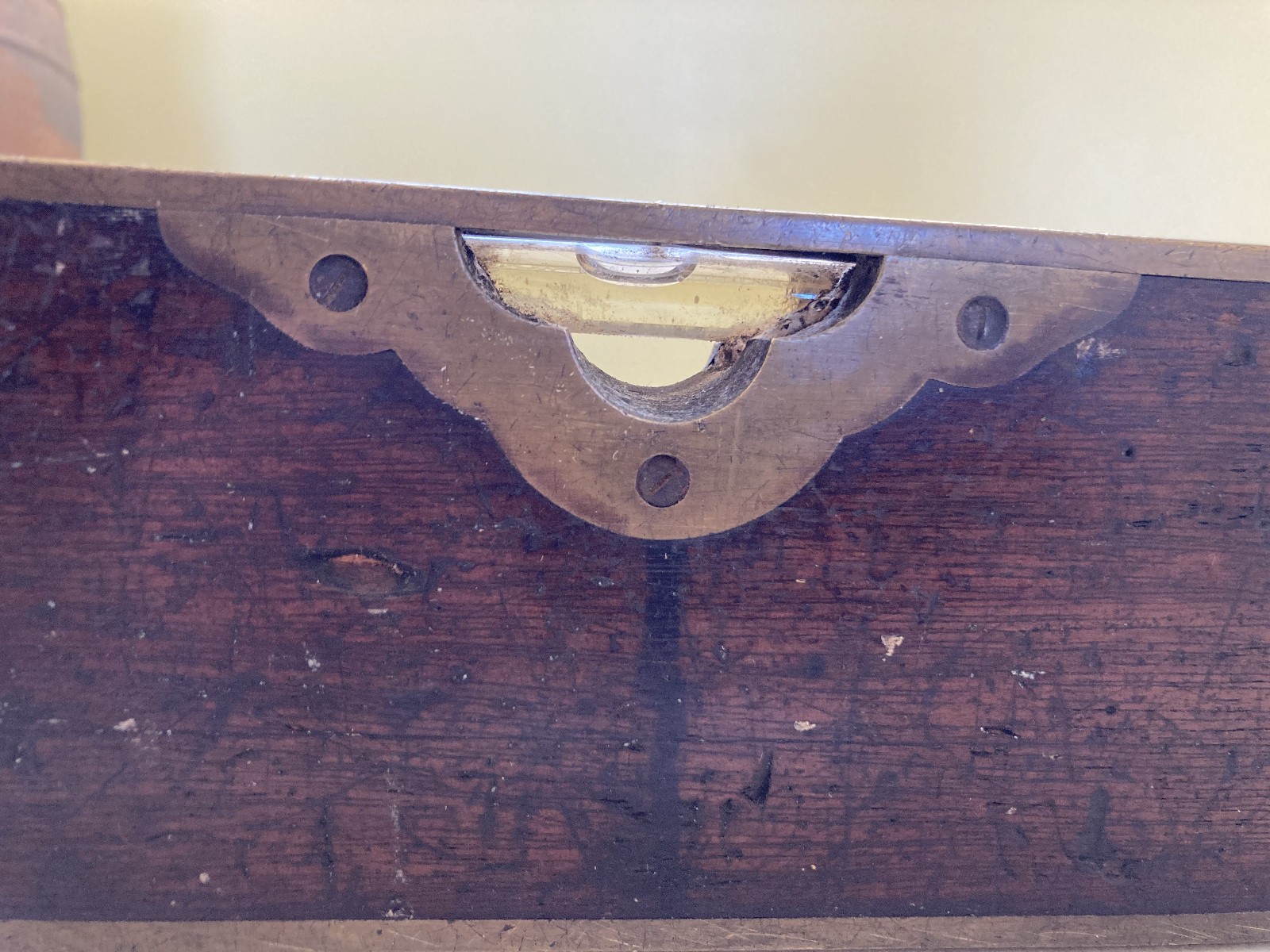 EARLY STRATTON BROS N0 1, 30" BRASS BOUND LEVEL.