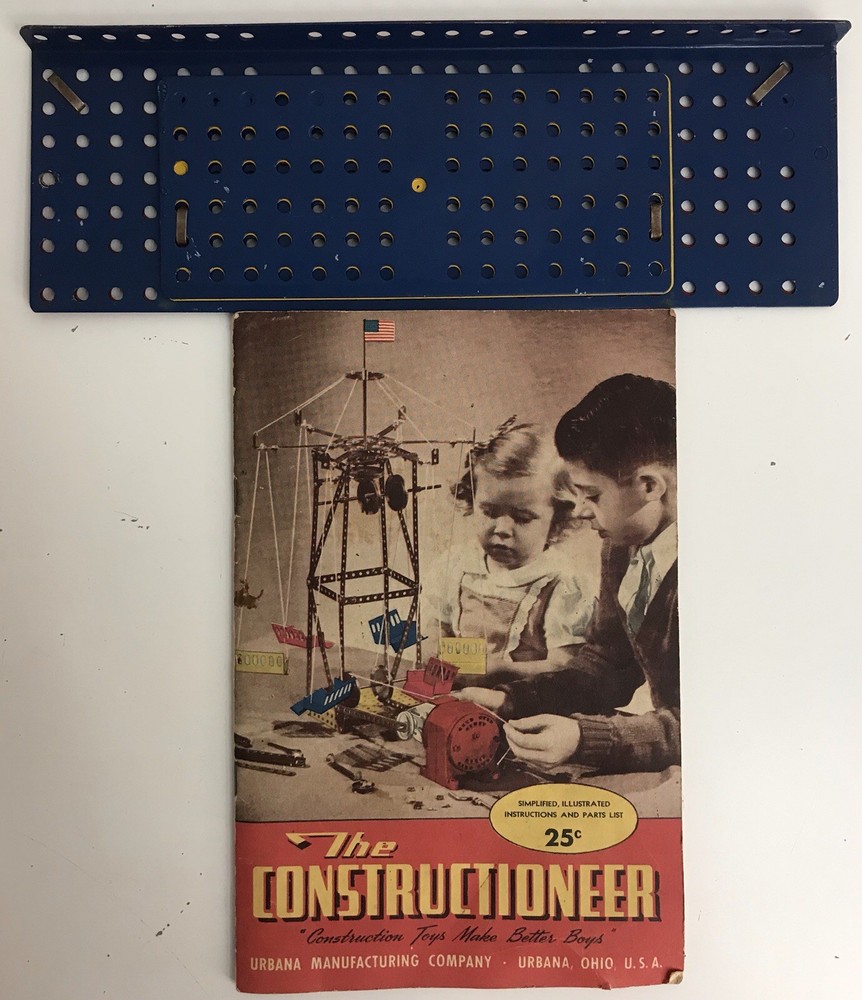 Constructioneer 1940's Erector Set No. 8 Urbana Wasp Motor *Read* E