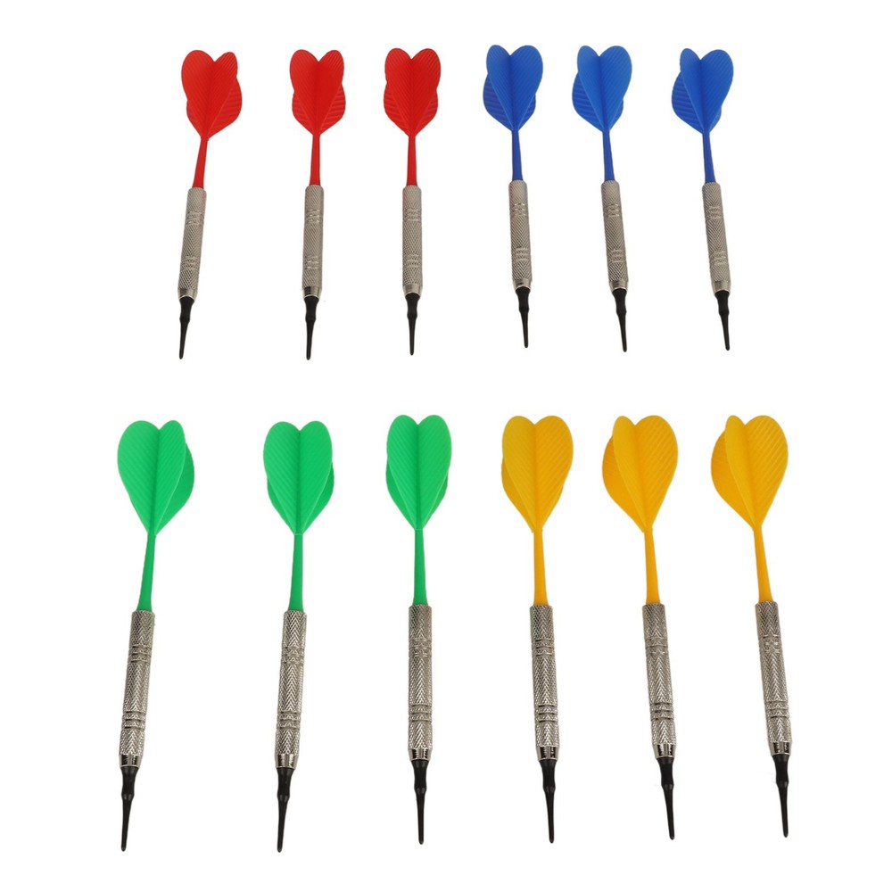 12PCS Soft Tip Darts For Beginners Plastic Indoor Darts Set With 100PCS