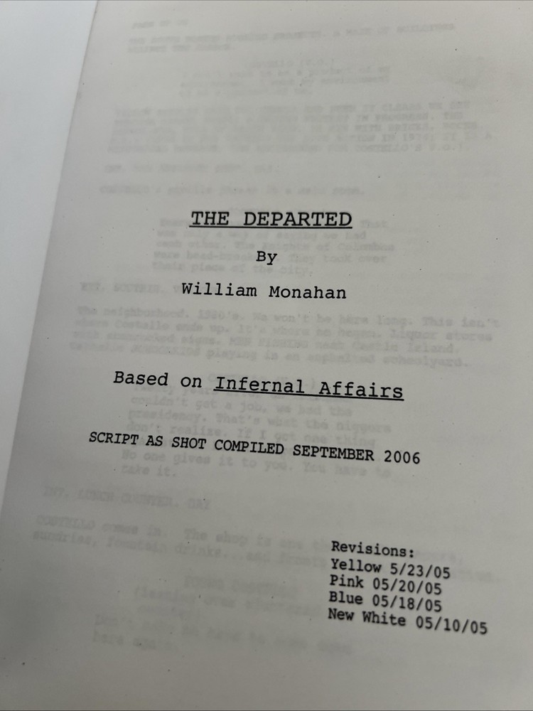 The Departed Script Revision Original