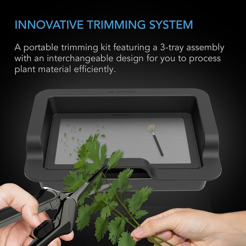 AC Infinity Large Trim Tray System 20-Inch,Interchangeable 3-Tray,2-Screen Kit..
