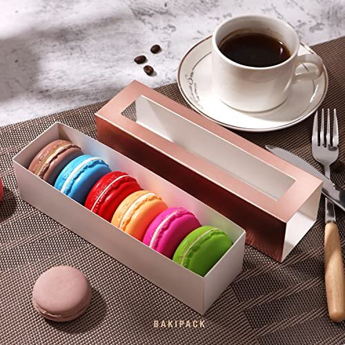 25 Macaron Boxes For 6 Macarons Rose Gold Macaron Boxes With Interior Measuremen