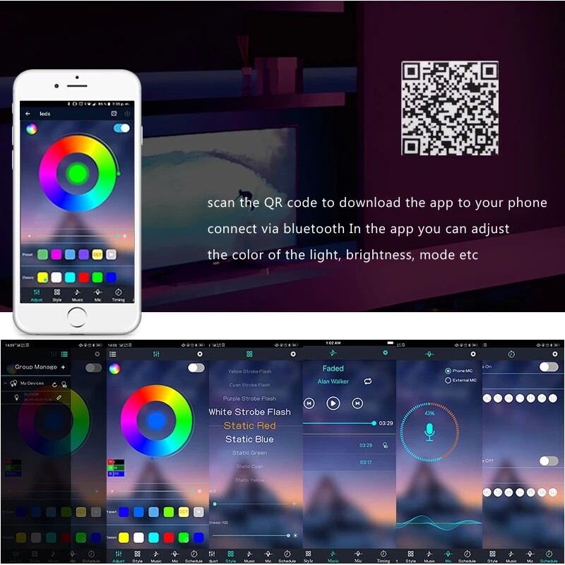 24/3 Keys WIFI LED Controller Led Decoration RGB Color Changing Strings Light