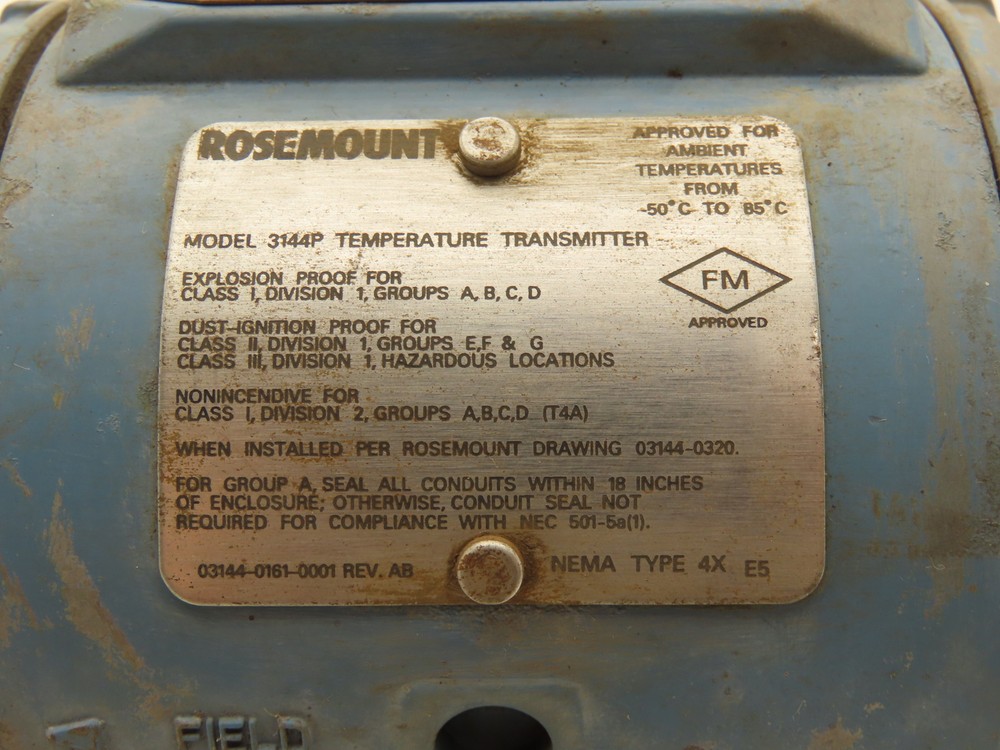 Rosemount 3144PD1A2E5B4 Hart Temperature Transmitter 1200°F