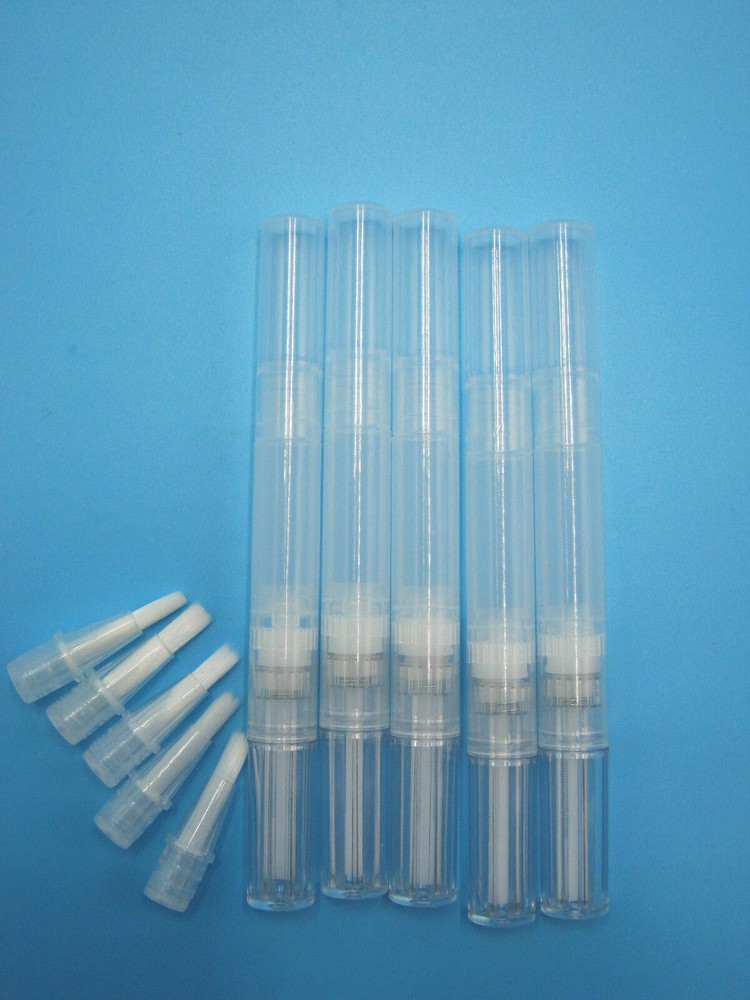 5 Pack 2 ML Clear Empty Twist Lip Brush Pen Container with Cap and Brush Tip