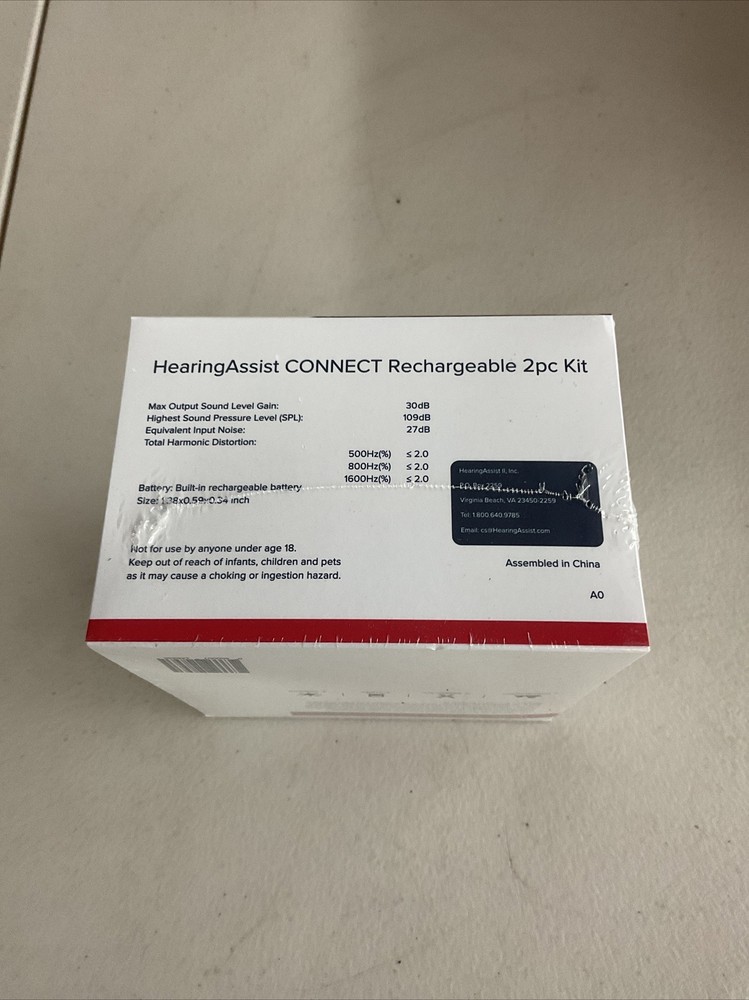 HearingAssist CONNECT Rechargeable 2 piece Kit Control Background Noise Sealed