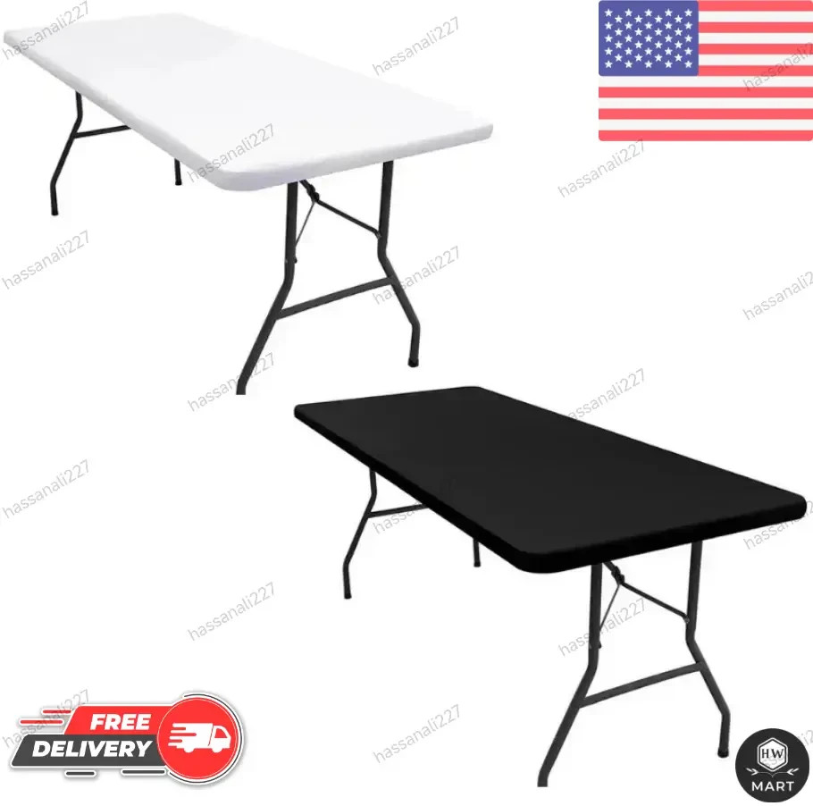 6 Ft Plastic Folding Table cloth for Indoor/Outdoor Dining & Partiesf - US