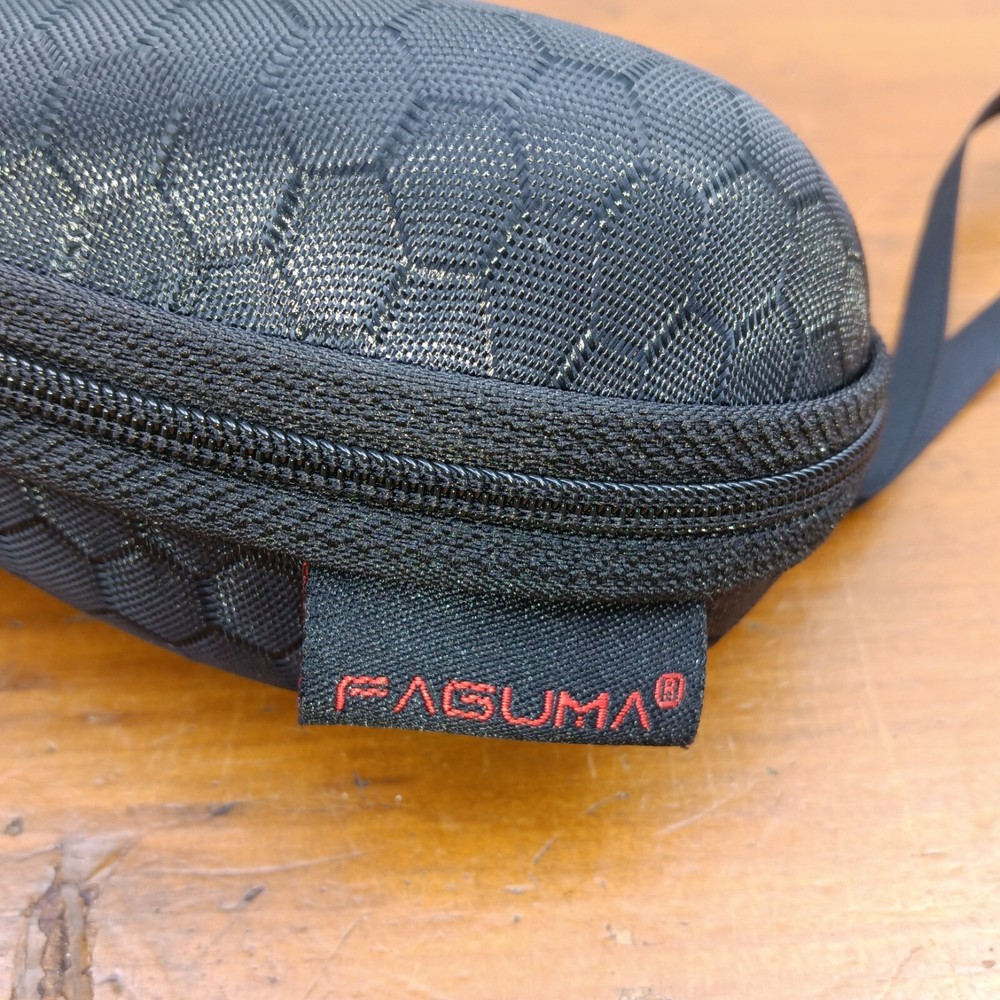 Faguma Sunglasses Clamshell Black Case Red Logo