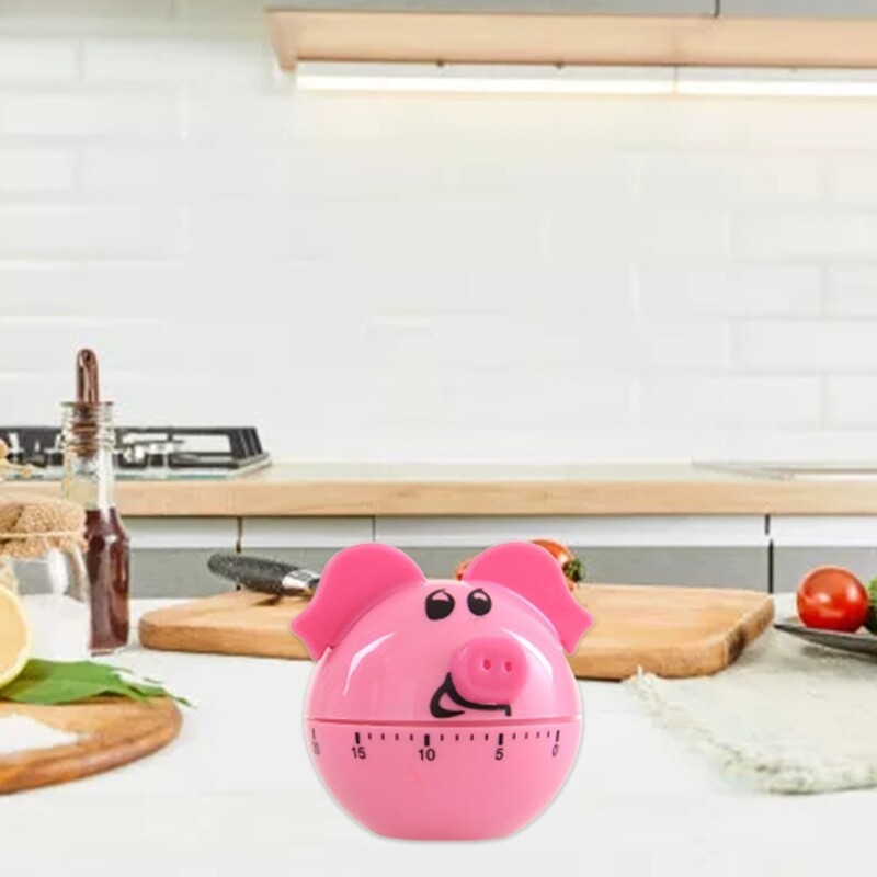 Pig Shape Kitchen Timer Kids for Time Management Reminder 60 Countdo