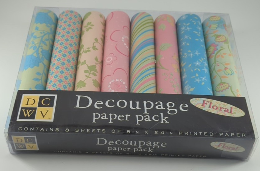 DCWV Decoupage Paper Pack Floral 8 Sheets 8" x 24" Each Printed Paper Craft New