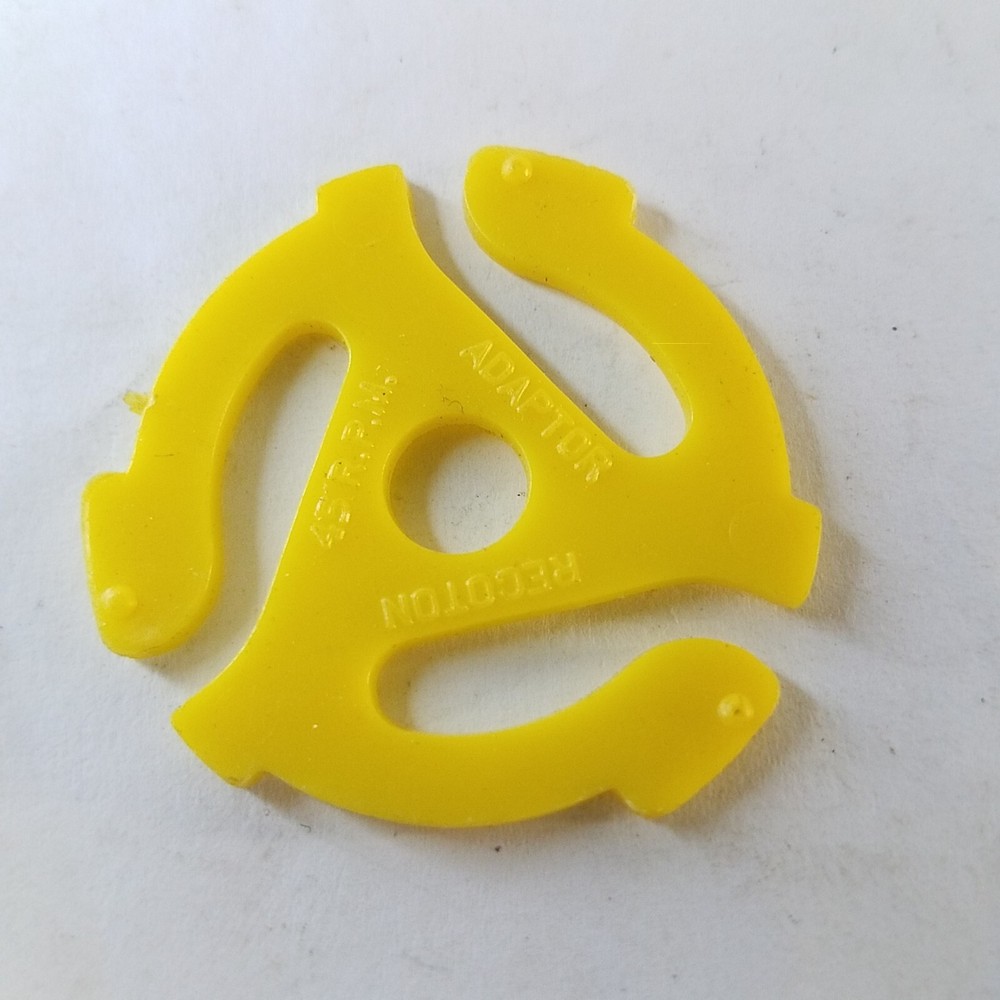 Recoton 45 RPM Record Insert Spindle Adapter Yellow