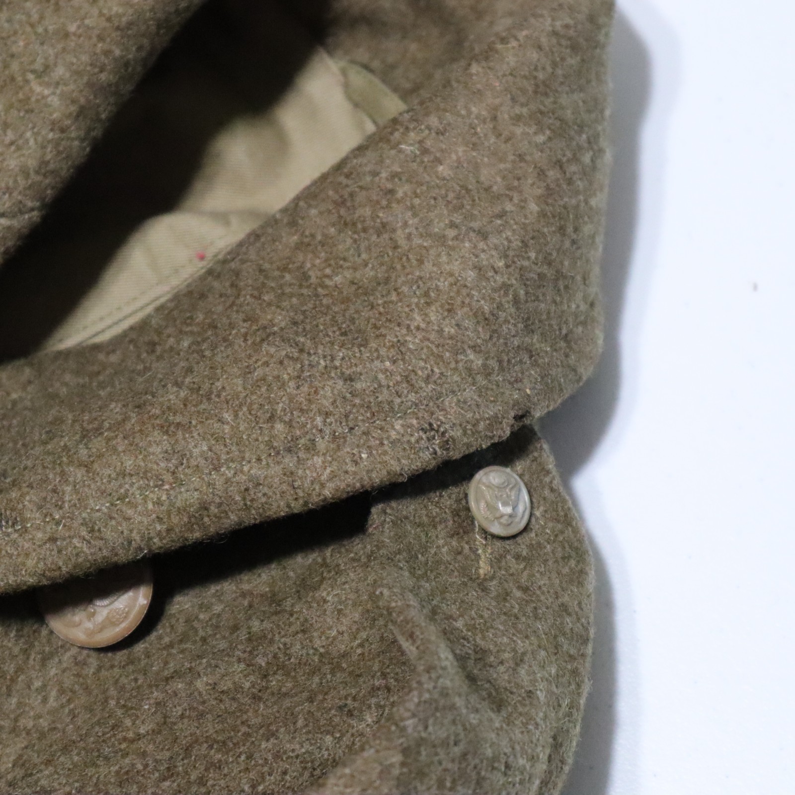 Vintage 1940s WW2 US Military USAAF Army Air Force Wool Overcoat Trench Coat 36