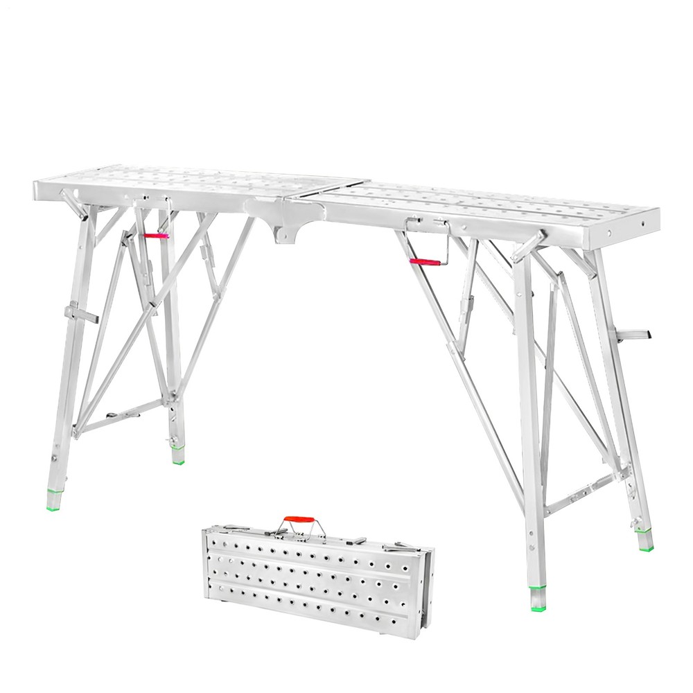 160 X 25cm Folding Scaffolding Platform Work Bench Scaffold Adjustable Height-
