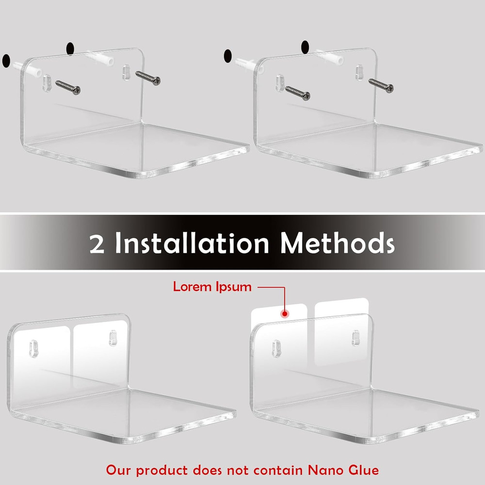 Acrylic Small Shelf,Mini Floating Wall Shelf,Wall Mounted Storage Shelf,For Pop