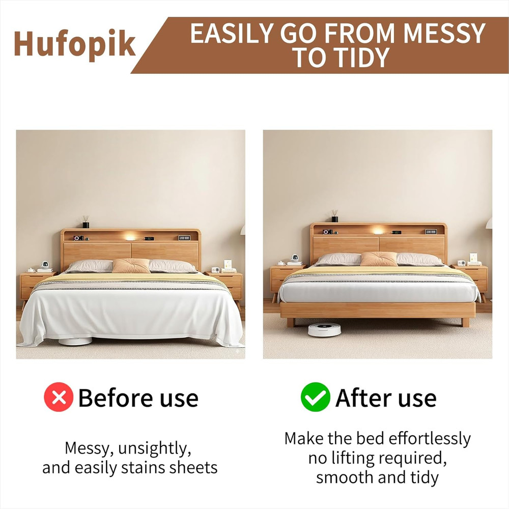 Mattress Lifter Bed Making Tool Sheet Tucker Wood Handle for Changing Sheets