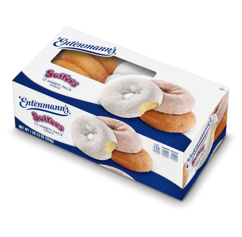 🟡 New Entenmann's SOFTEE’S Mixed Powered Chocolate Creme Mini Soft Donuts 1lb