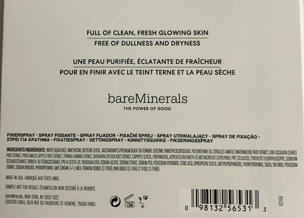 BareMinerals Dew Mist Setting Spray 0.33oz/10ml Travel