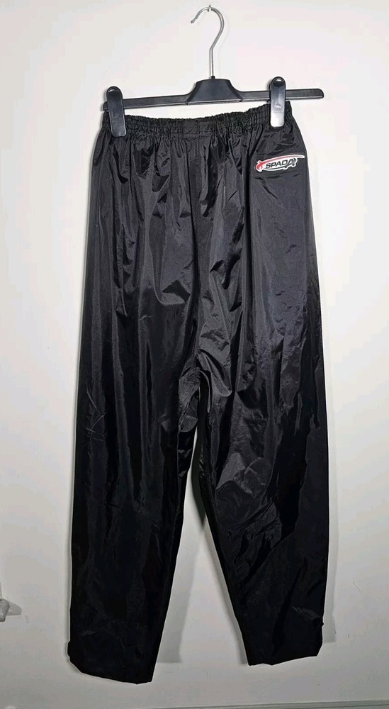 SPADA Water Resistant Shell Trousers Men's Medium Black Elastic Waist Motorcycle