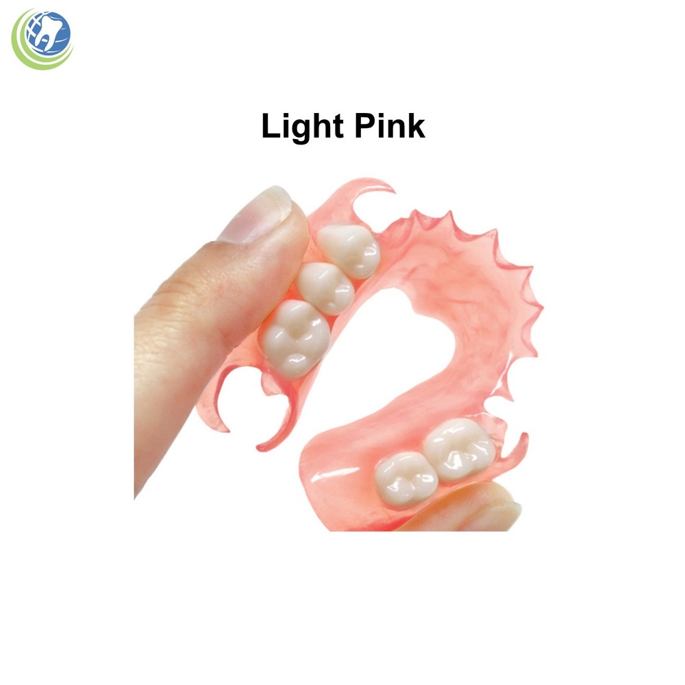 DENTAL THERMOPLASTIC NYLON FLEXIBLE MATERIAL MEDIUM LIGHT PINK LAB PARTIALS